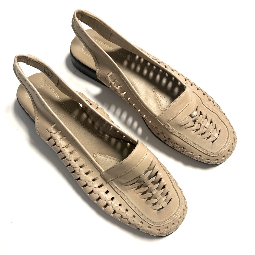 Paces Women’s Cream Slingback Leather Shoes